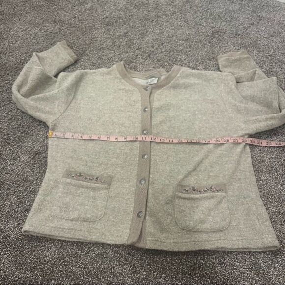 Vintage Northern Reflections Fleece Button Front Embroidered Pocket Sweater Larg - Picture 10 of 11